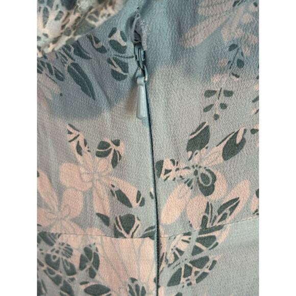 Eddie Bauer XS Petite Blue Floral Midi Dress Cottagecore Prairie Boho - Picture 5 of 12